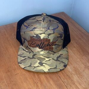 Camo Trucker Hat with Bold Text